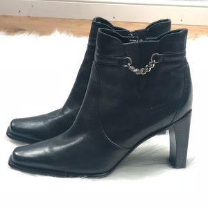 Durango | Black Leather Heeled Ankle Moto Boots